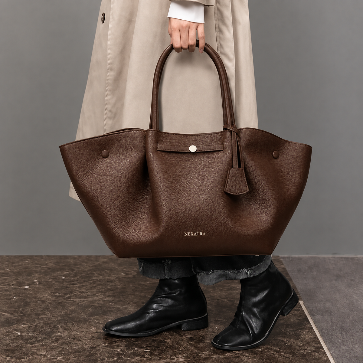 Nexaura Women's Leather Tote Bag