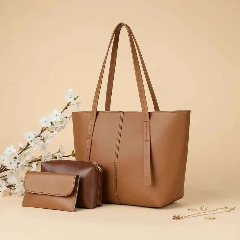 Women's Leather Plain Shoulder Bag