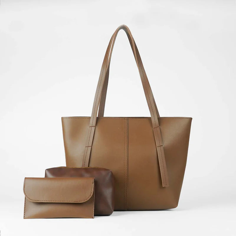 Women's Leather Plain Shoulder Bag